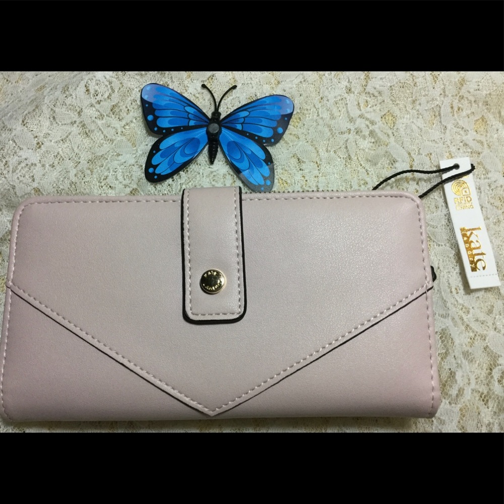 NWT KATE LANDRY RFID SECURITY ZIP AROUND CHECKBOOK